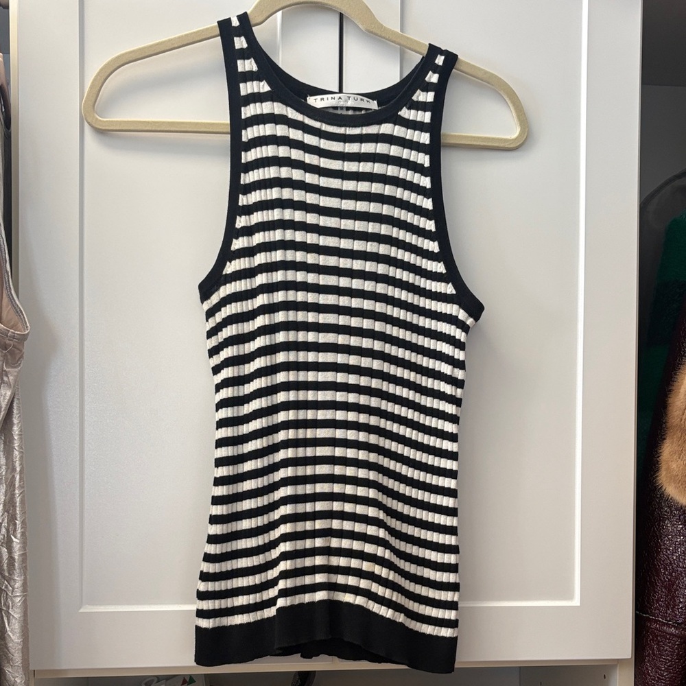Black and White Striped Men's Sweater